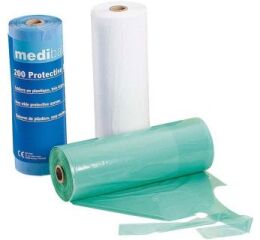 Plastové ochranné roušky v roli, bílé 54x80cm