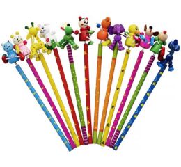 Tužky s dřevěnými zvířátky, 24ks