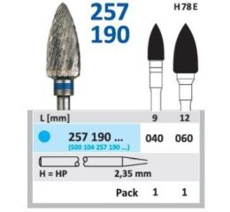 HORICO tvrdokovová fréza - plamínek 4,0mm