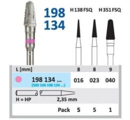 HORICO tvrdokovová fréza - kónus zaoblený 1,6mm