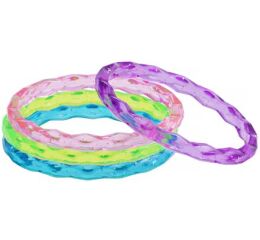 Průsvitné třpytivé náramky, 50ks