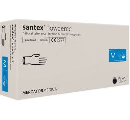 Vyšetřovací rukavice latexové santex