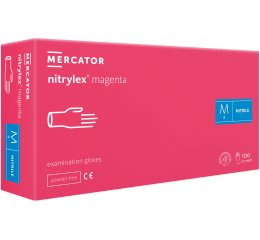 Vyšetřovací nitril rukavice magenta - S