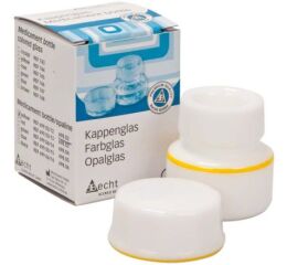 Lahvička na léky z opálového skla, žlutá