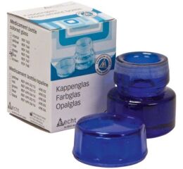 Skleněná lahvička na léky, modrá