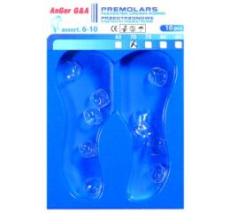 Korunky transparentní premolárové 10ks