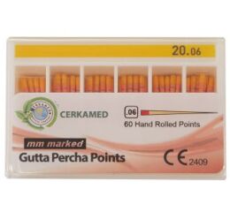 Guttaperčové čepy Cerkamed .06 s měřítkem ISO 55