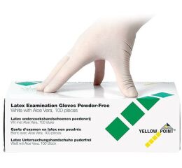 YELLOW POINT Rukavice latex nepudr AloeVera bílé