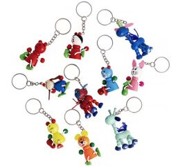 Dřevené klíčenky zvířátka, 24ks