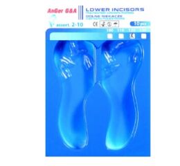 Korunky transparentní incisální dolní 10ks vel.110