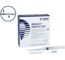 Miraject Endotec DUO Luer - jehly 0,3x25mm, 25ks