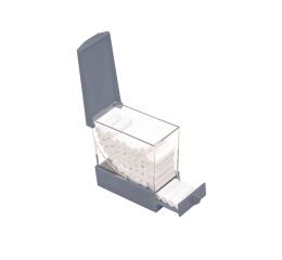 Zásobník na vatové válečky, bílý