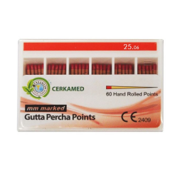 Guttaperčové čepy Cerkamed .06 s měřítkem ISO 25