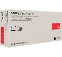 Vyšetřovací rukavice latexové santex L