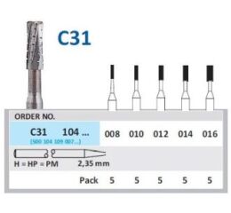 HORICO tvrdokovový vrták - válec 1,4mm 5ks