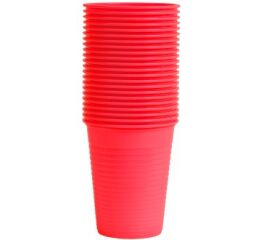 Kelímky plastové 180ml, červené 100ks