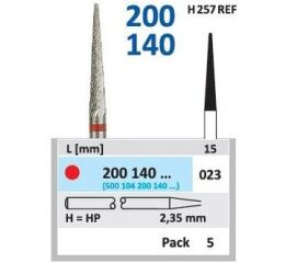 HORICO tvrdokovová fréza - kónus zaoblený 2,3mm