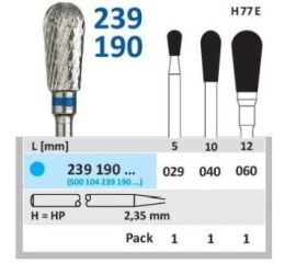 HORICO tvrdokovová fréza - hruška 6,0 mm
