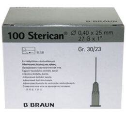 Braun Sterican - jehly 0,4x25mm šedé, 100ks
