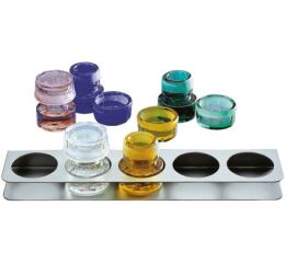 Nerezový stojan na 5 lahviček na léky