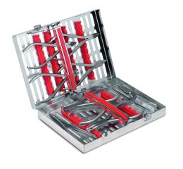 IMS cassette 2-tier Ortho 20 Instruments, red