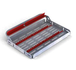 Nerezová kazeta EASY TRAY 28x18x2,5cm, červená