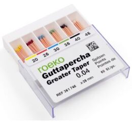 Greater Taper guttaperčové čepy, ISO 20-45/.06