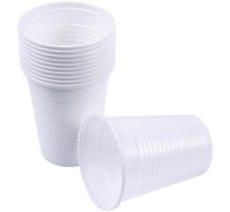 Kelímky plastové 160ml, bílé 100ks