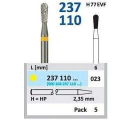 HORICO tvrdokovová fréza - hruška 2,3 mm