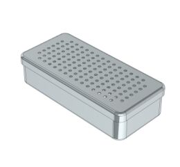 Perforovaný nerezový box 21x10x3cm