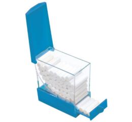 Zásobník na vatové válečky, modrý
