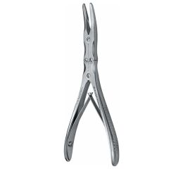 Rongeur Boehler, double hinged, curved, 15cm