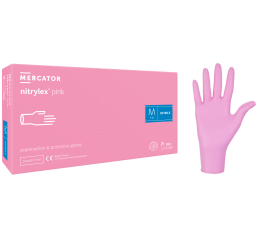 Vyšetřovací nitril rukavice růžové - S