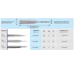 CAD-CAM Zirkonzahn fréza XNT Z6020 Titanium Bur