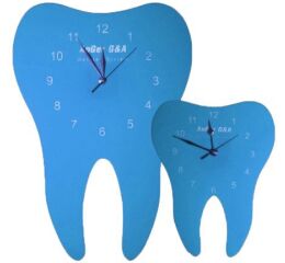 Hodiny ve tvaru zubu, modré XL