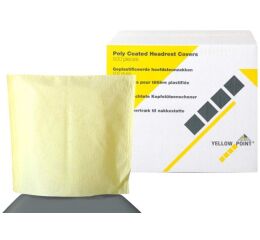 Návleky na opěrku hlavy 25 x 25 cm, žluté