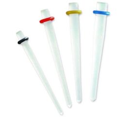 DT Light - skleněné čepy, 10ks č.0,5 černé