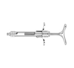 Stříkačka karpul.1.8ml chrom metr.závit bez aspir.