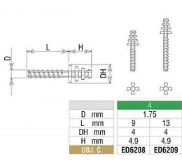 Edenta kořenové čepy Head Master Titanium 6208