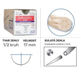 Surgicryl Rapid UP4/0 HR17, 12ks