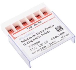 Guttaperčové čepy 2Shape TS2, 60ks