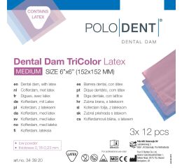 POLODENT kofferdamové blány TriColor latex. medium