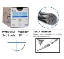 Silk UP5/0 DS19, 12ks