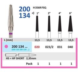 HORICO tvrdokovová fréza - kónus zaoblený 3,1mm
