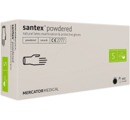 Vyšetřovací rukavice latexové santex S