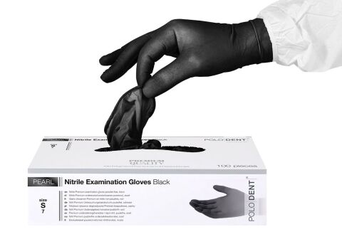 POLODENT nitrilové rukavice Black - S