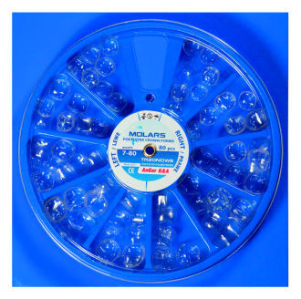 Korunky transparentní molárové 80ks