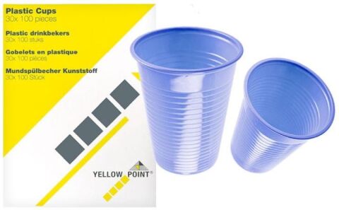 YELLOW POINT plastové kelímky modré,150ml-3000ks