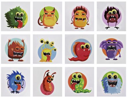 Tetovačky s motivem příšerek, 100ks