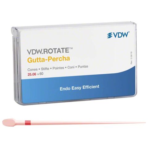 Guttaperčové čepy VDW Rotate, 60ks sortiment